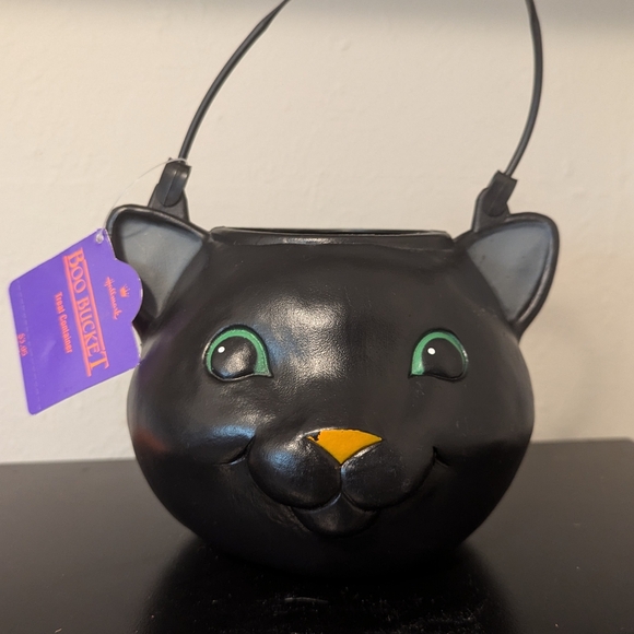 Vintage Hallmark Black Cat Halloween Pail - Picture 2 of 11